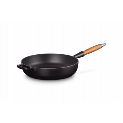 le creuset duboka crna tava 28 cm s drvenom drškom