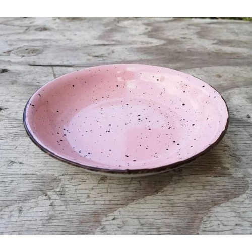 rendes okrugli duboki tanjur 20 cm roze boje