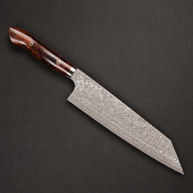 Nigara SG2 Raindrop Anmon Kurosome Kiritsuke Gyuto s Desert Ironwood drškom