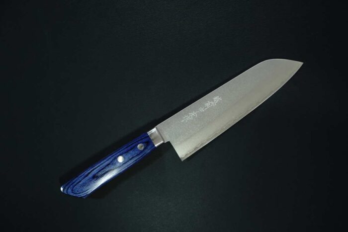 NAKKSHO VG1 SANTOKU SATIN FINISH BLUE MAHOGANY 17 CM
