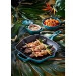 Le Creuset grill tava 26 cm deep teal hrana