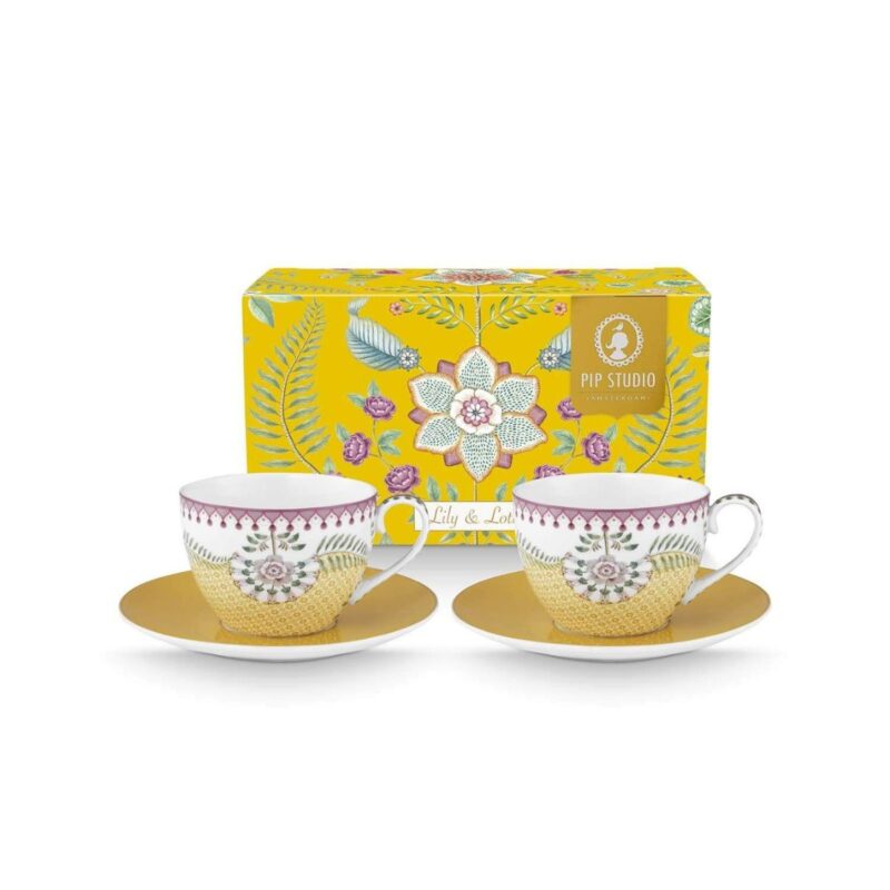 PIP STUDIO SET ŠALICA S TANJURIĆIMA LILY&LOTUS YELLOW 300 ML