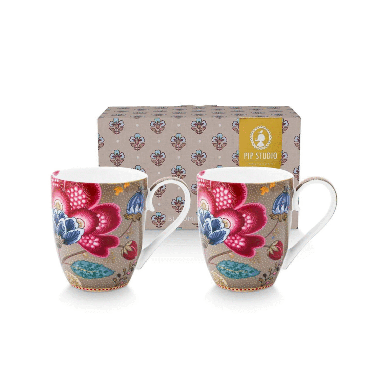 PIP STUDIO SET OD 2 ŠALICE BLOOMING TALES FANTASY KHAKI