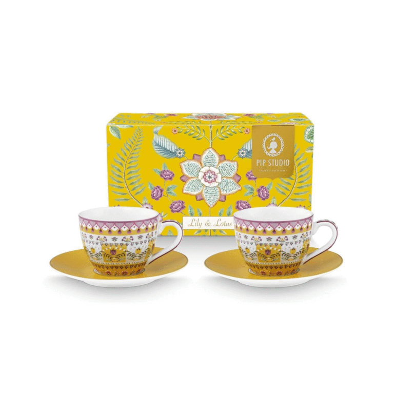 PIP STUDIO SET ŠALICA ZA ESPRESSO S TANJURIĆIMA LILY& LOTUS YELLOW 120 ML