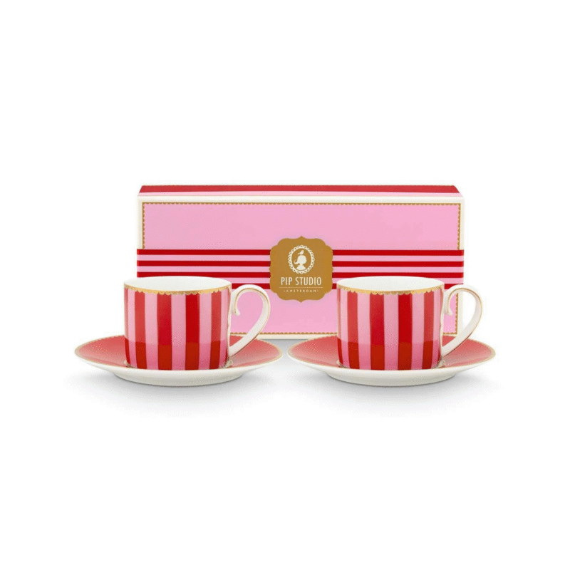 PIP STUDIO SET OD 2 ŠALICE ZA ESPRESSO RED - PINK