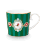 PIP STUDIO SET OD 2 ŠALICE LOVE BIRDS MEDALLION STRIPES EMERALD GREEN 190 ML - Slika 5