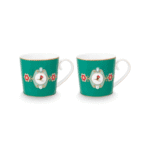 PIP STUDIO SET OD 2 ŠALICE LOVE BIRDS MEDALLION EMERALD 190 ML - Slika 4