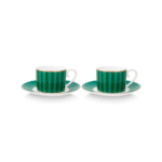 PIP STUDIO SET OD 2 ŠALICE ZA ESPRESSO S TANJURIĆIMA LOVE BIRDS STRIPES EMERALD-GREEN - Slika 4