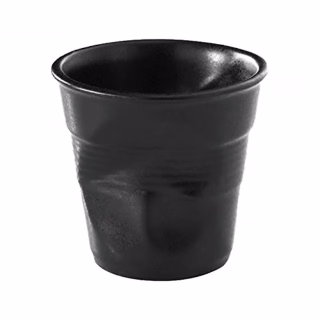 Revol Crumpled Cup crna porculanska šalica za espresso i cappuccino
