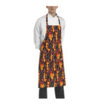 Egochef Flames kuharska pregača 90 × 70 cm s motivom plamena