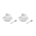 Alessi set šalica za espresso s tanjurićima i žličicama za 2 osobe