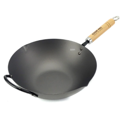 Yoshikawa COOK-PAL REN Beijing wok tava promjera 27 cm od nitriranog čelika s dugom drvenom ručkom, proizvedena u Japanu