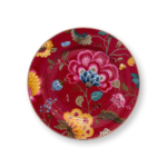 Pip Studio Blooming Tales Fantasy Dark Red tanjur od porculana promjera 32 cm s cvjetnim uzorkom i zlatnim detaljima