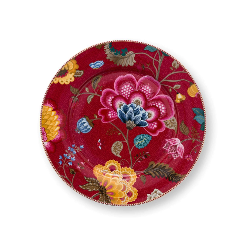 Pip Studio Blooming Tales Fantasy Dark Red tanjur od porculana promjera 32 cm s cvjetnim uzorkom i zlatnim detaljima Pip Studio Blooming Tales Fantasy Dark Red tanjur od porculana promjera 32 cm s cvjetnim uzorkom i zlatnim detaljima