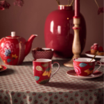 PIP STUDIO BLOOMING TALES DARK RED ŠALICA ZA ČAJ I KAVU - Slika 7
