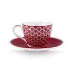 PIP STUDIO BLOOMING TALES DARK RED SET ESPRESSO ŠALICA S TANJURIĆIMA 120 ML - Slika 3