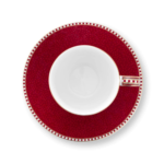 PIP STUDIO BLOOMING TALES DARK RED SET ESPRESSO ŠALICA S TANJURIĆIMA 120 ML - Slika 4