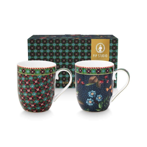 Pip Studio Berry Blues Blue set šalica za čaj i kavu, zapremnine 200 ml po šalici