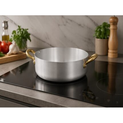 Ottinetti Donna niska aluminijska posuda za indukciju 24 cm s dvije mjedene ručke